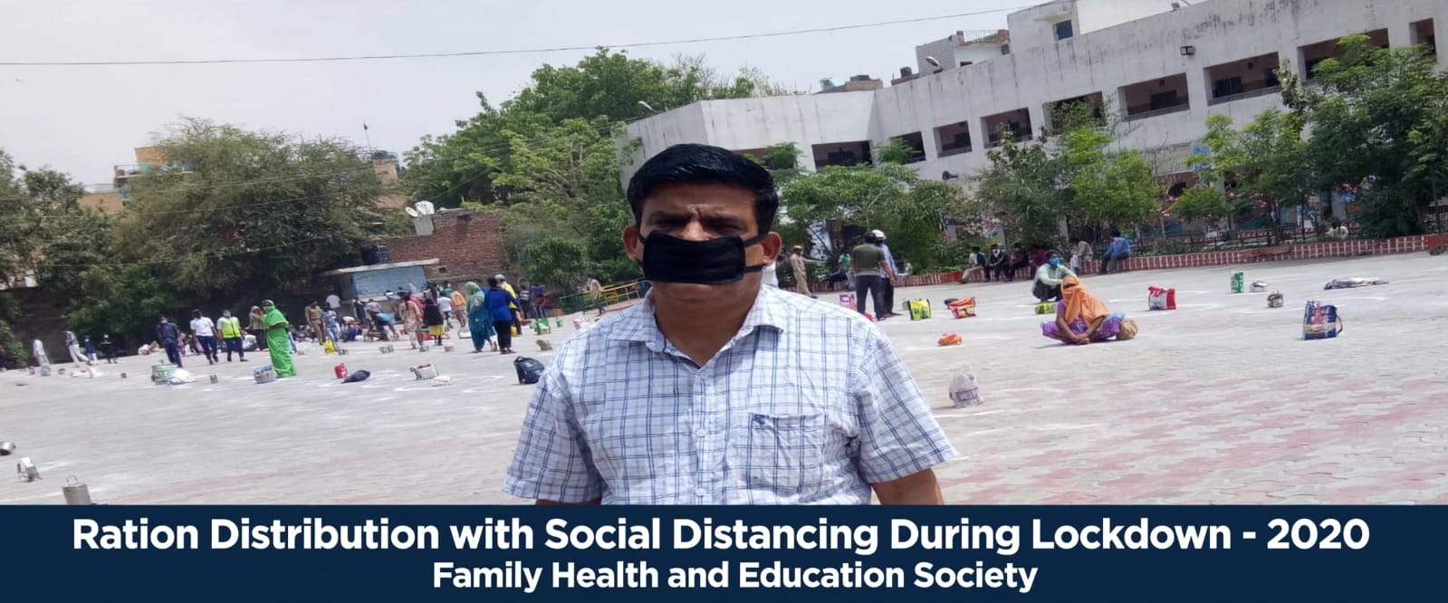 Ration Distribution with Social Distancing